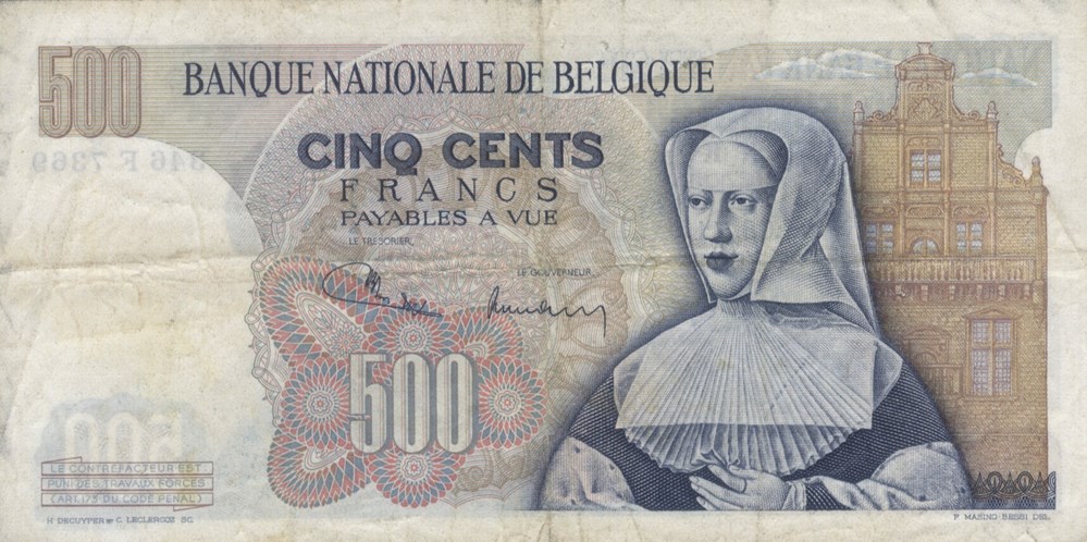 billets europe belgique 500 francs