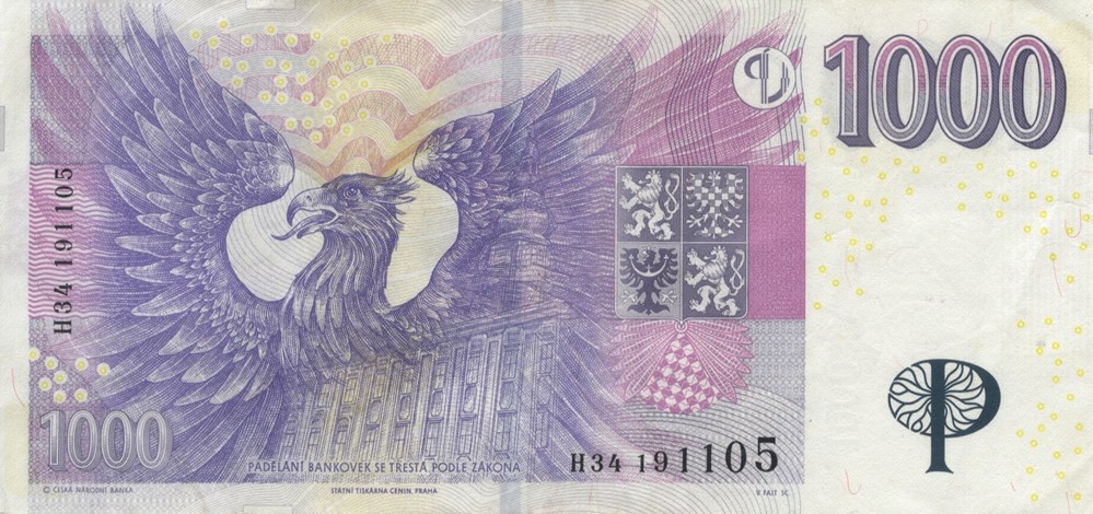 1.000 couronnes billets europe republique tcheque 1 000 couronnes