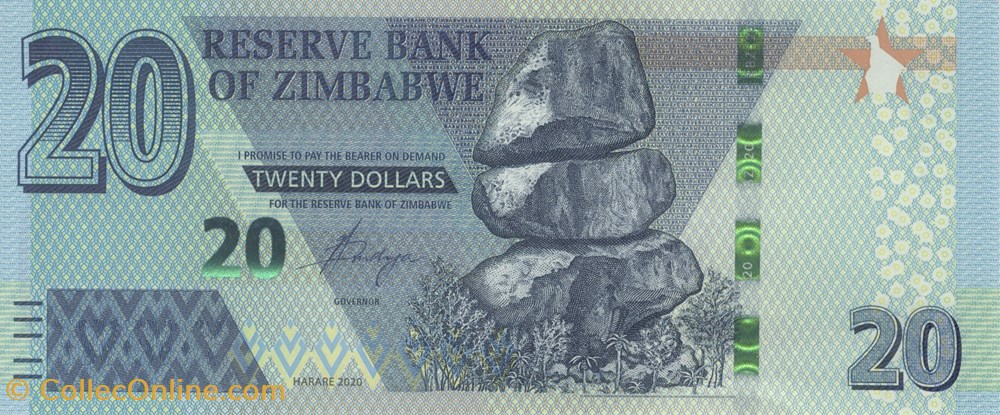 20 dollars billets afrique zimbabwe 20 dollars