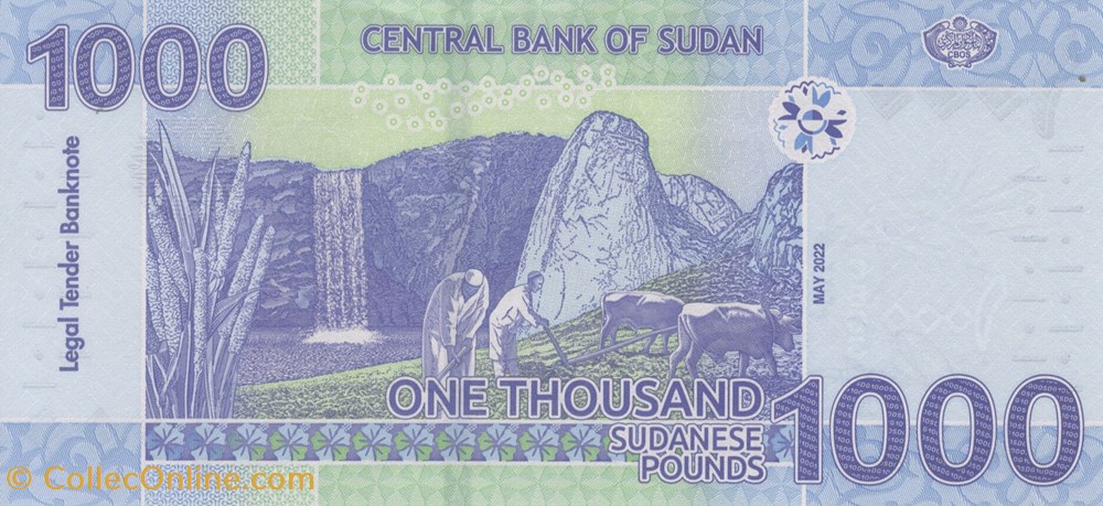 billets afrique soudan 1 000 livres