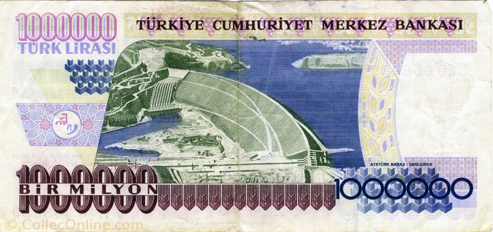 1.000.000 de livres billets asie turquie 1 000 000 de livres