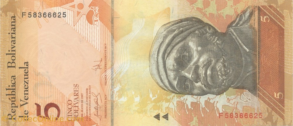 billets amerique du sud venezuela 5 bolivars