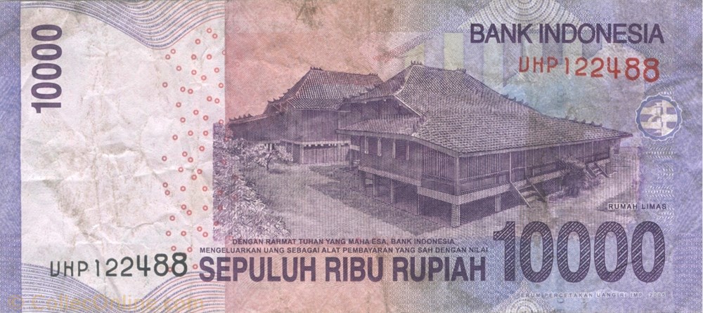 billets asie indonesie 10 000 roupies