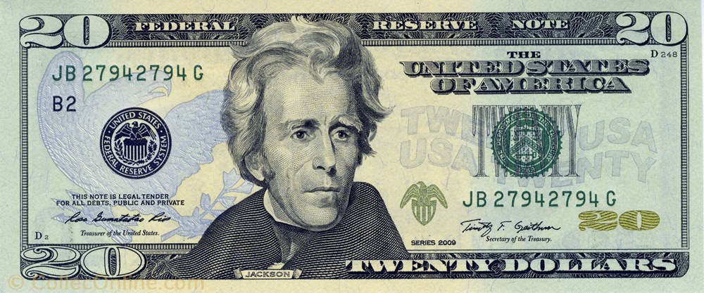 20 dollars billets amerique du nord etats unis 20 dollars