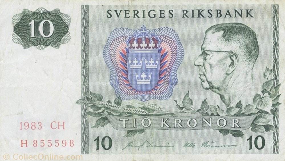 10 couronnes billet europe suede 10 couronnes