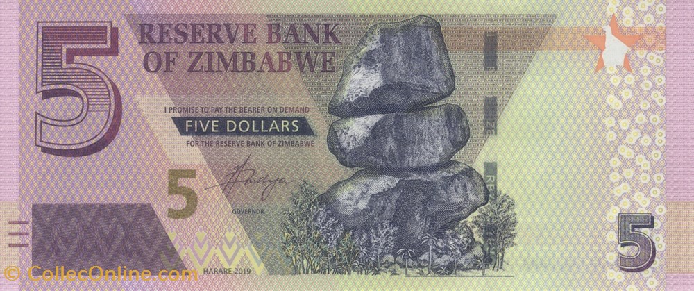 billets afrique zimbabwe 5 dollars