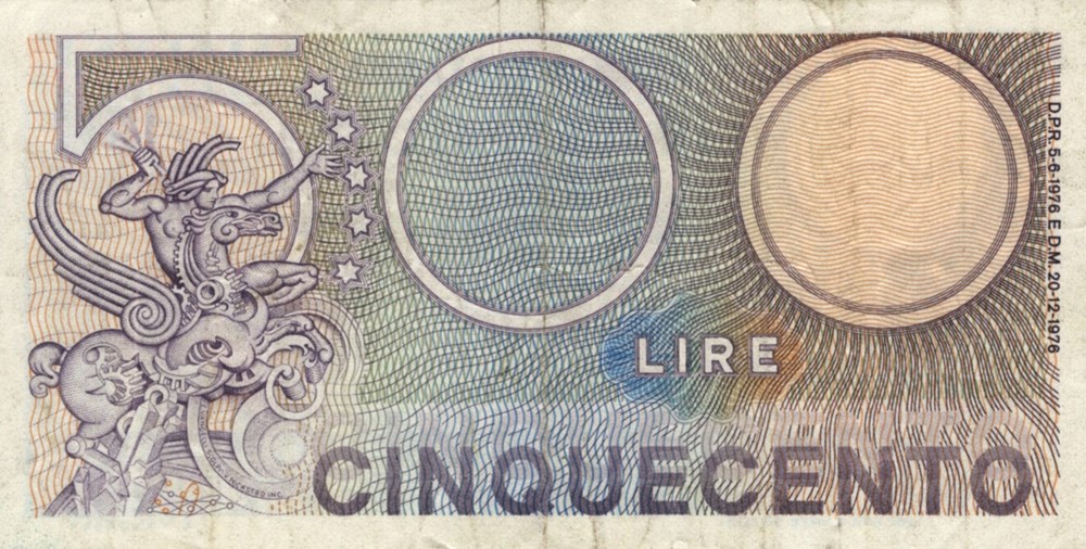 500 lires billets europe italie 500 lires