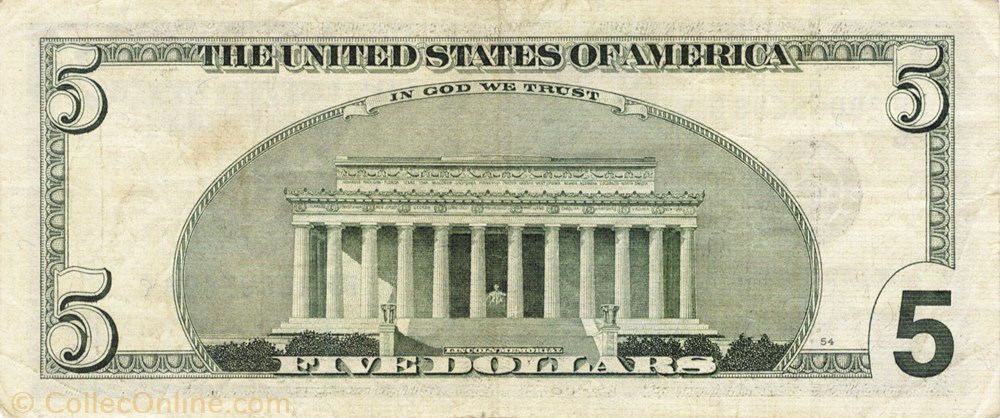 billets amerique du nord etats unis 5 dollars