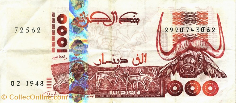 billets afrique algerie 1 000 dinars