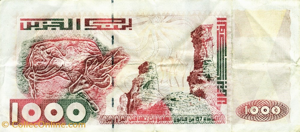 billets afrique algerie 1 000 dinars