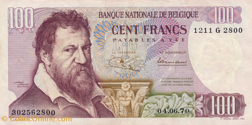 100 francs billets europe belgique 100 francs