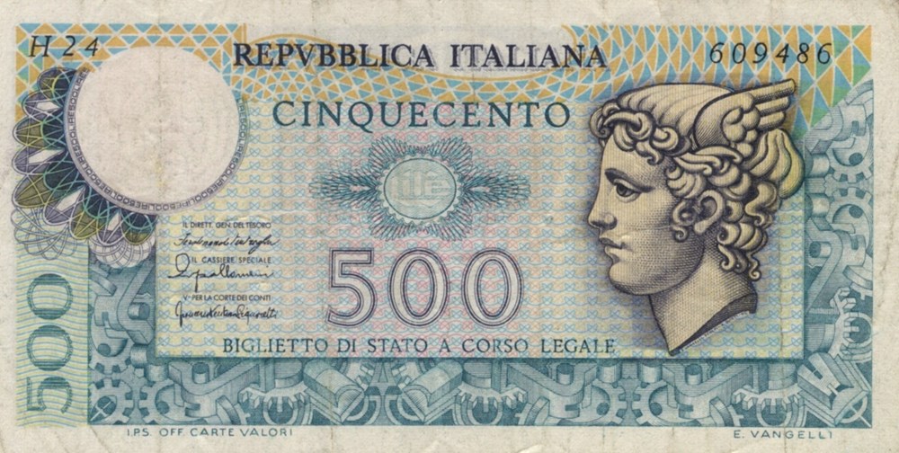 500 lires billets europe italie 500 lires