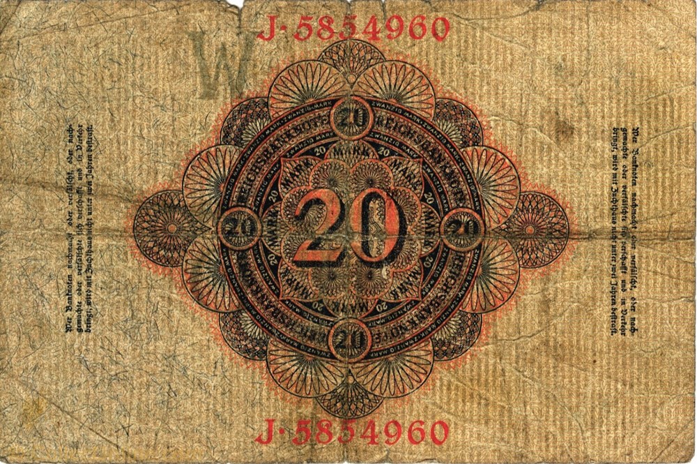 20 mark billet europe allemagne 20 mark