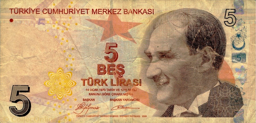 billets asie turquie 5 livres