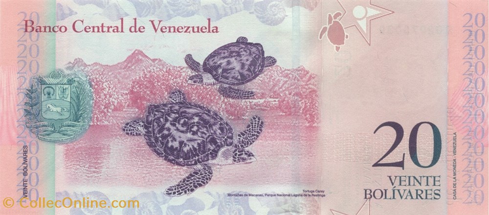 billets amerique du sud venezuela 20 bolivars