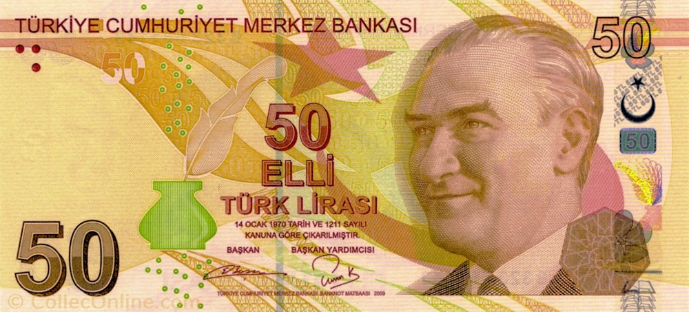billets asie turquie 50 livres
