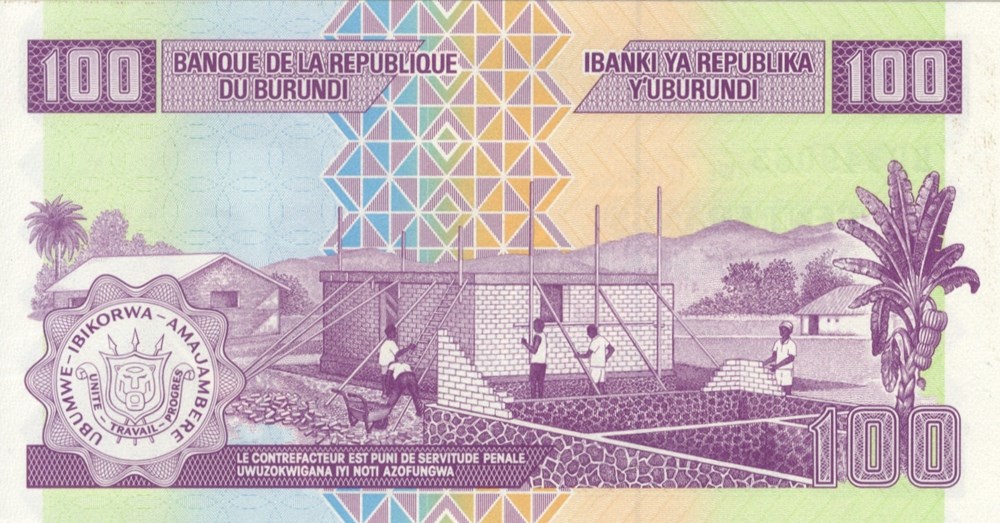 100 francs billets afrique burundi 100 francs