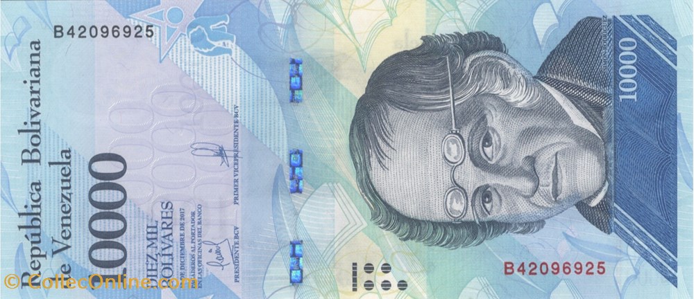 10.000 bolivars billets amerique du sud venezuela 10 000 bolivars