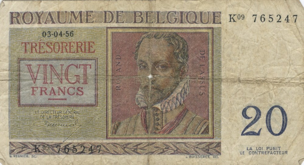 20 francs billets europe belgique 20 francs