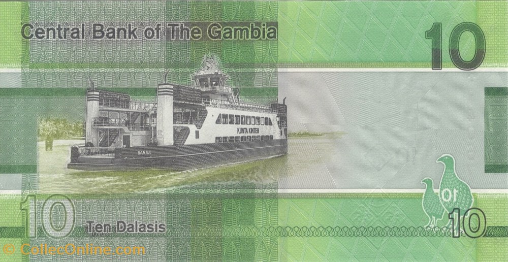 10 dalasis billets afrique gambie 10 dalasis