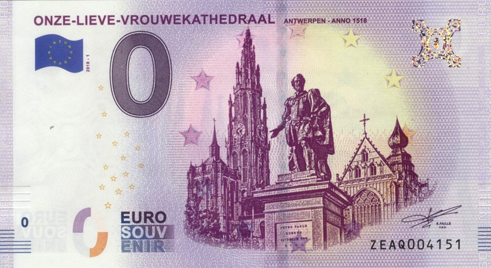 billets souvenirs belgique 0 euro souvenir