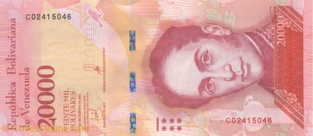 billets amerique du sud venezuela 20 000 bolivars