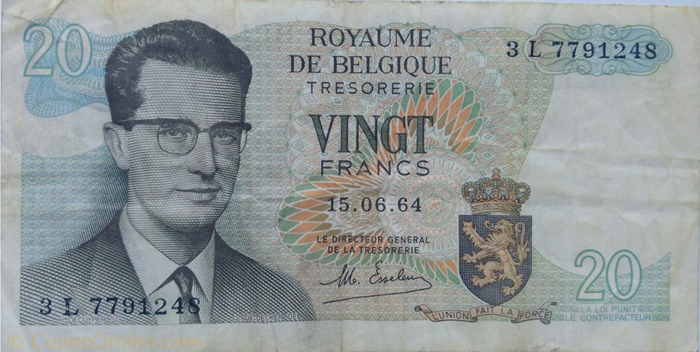 20 francs billets europe belgique 20 francs