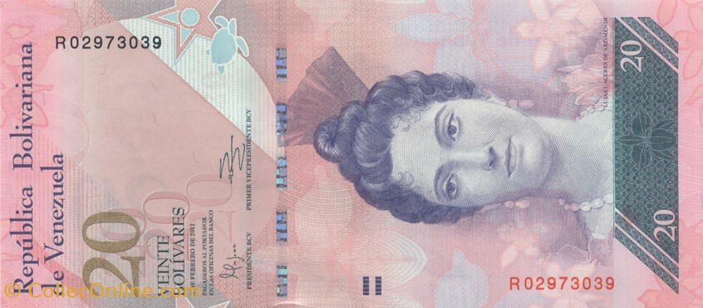 billets amerique du sud venezuela 20 bolivars