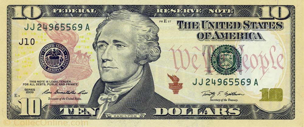 billets amerique du nord etats unis 10 dollars