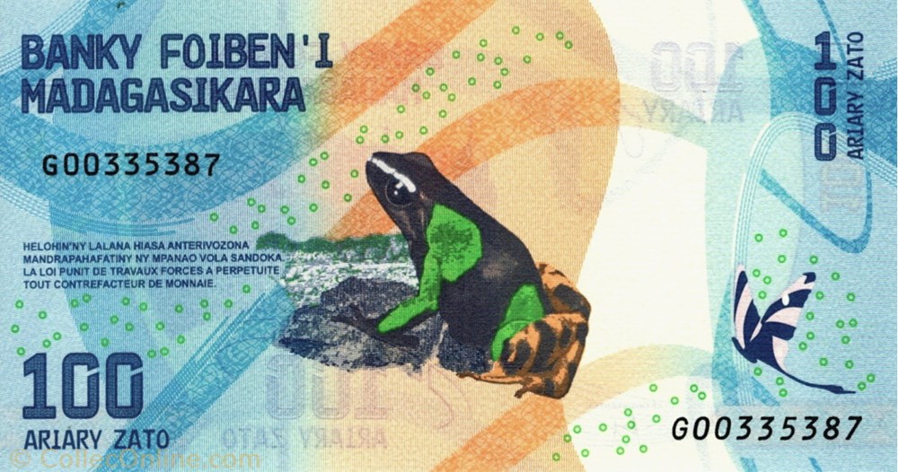 100 ariary billets afrique madagascar 100 ariary