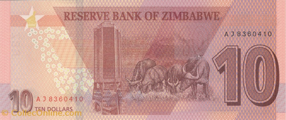 10 dollars billets afrique zimbabwe 10 dollars