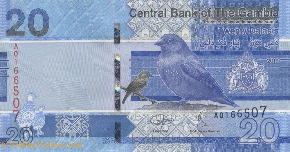 billets afrique gambie 20 dalasis