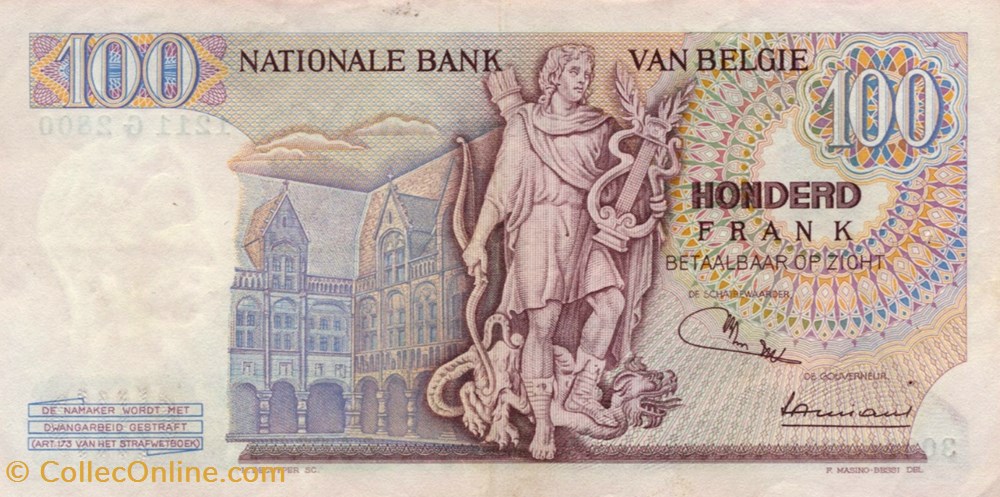 100 francs billets europe belgique 100 francs