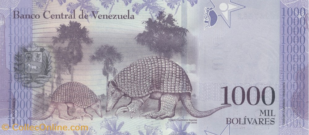 1.000 bolivars billets amerique du sud venezuela 1 000 bolivars