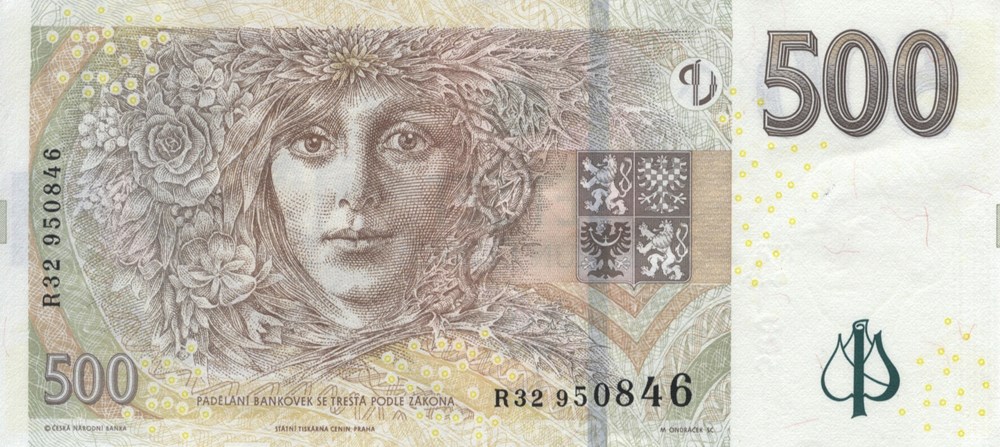 billets europe republique tcheque 500 couronnes