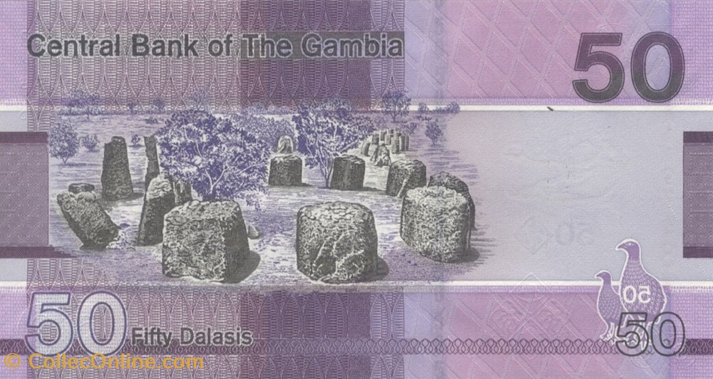 50 dalasis billets afrique gambie 50 dalasis