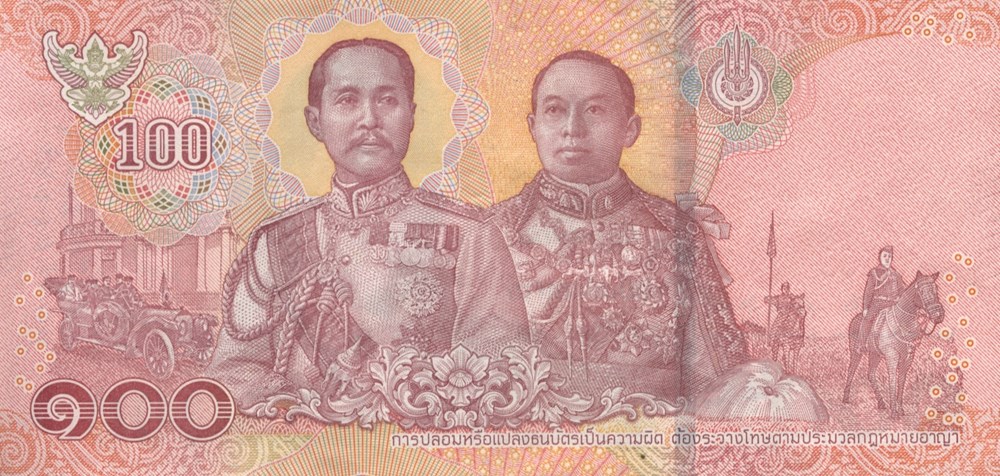 100 bahts billets asie thailande 100 bahts