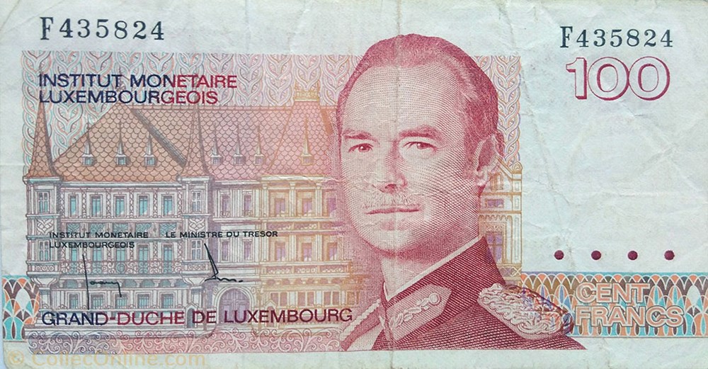 billets europe luxembourg 100 francs
