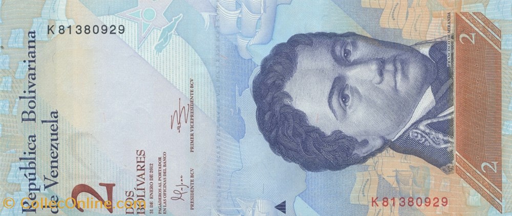 billets amerique du sud venezuela 2 bolivars