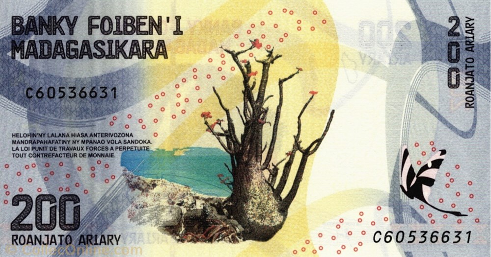 billets afrique madagascar 200 ariary