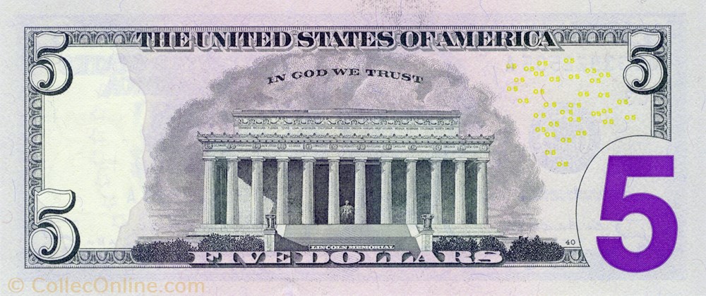 billets amerique du nord etats unis 5 dollars