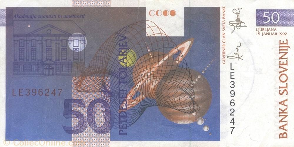 billet europe slovenie 50 tolars