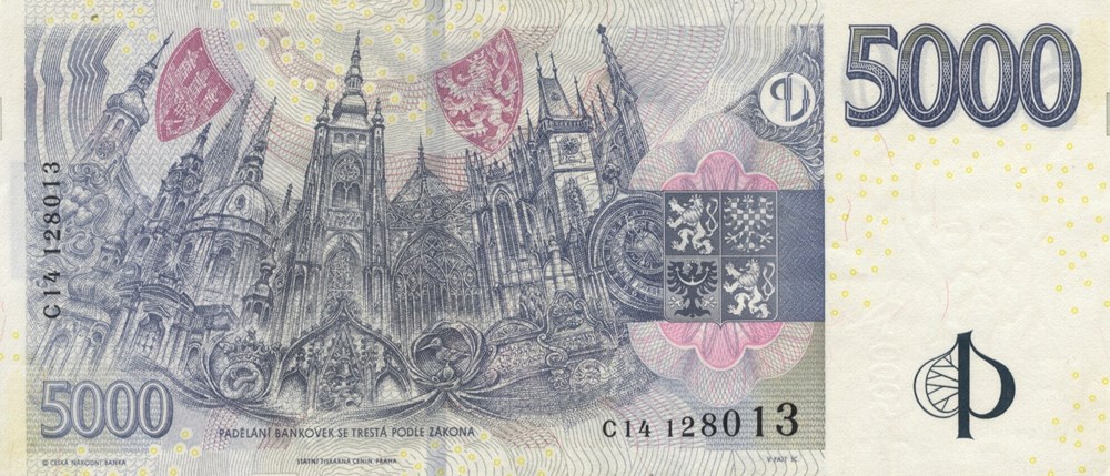 5.000 couronnes billets europe republique tcheque 5 000 couronnes