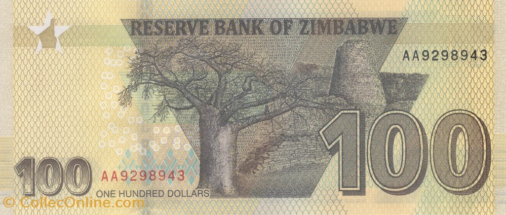 100 dollars billets afrique zimbabwe 100 dollars