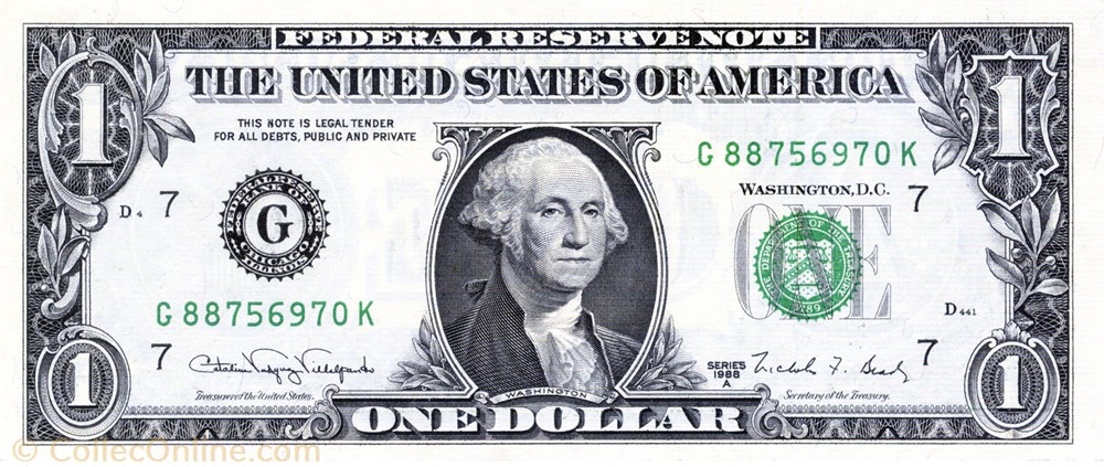 1 dollar billets amerique du nord etats unis 1 dollar