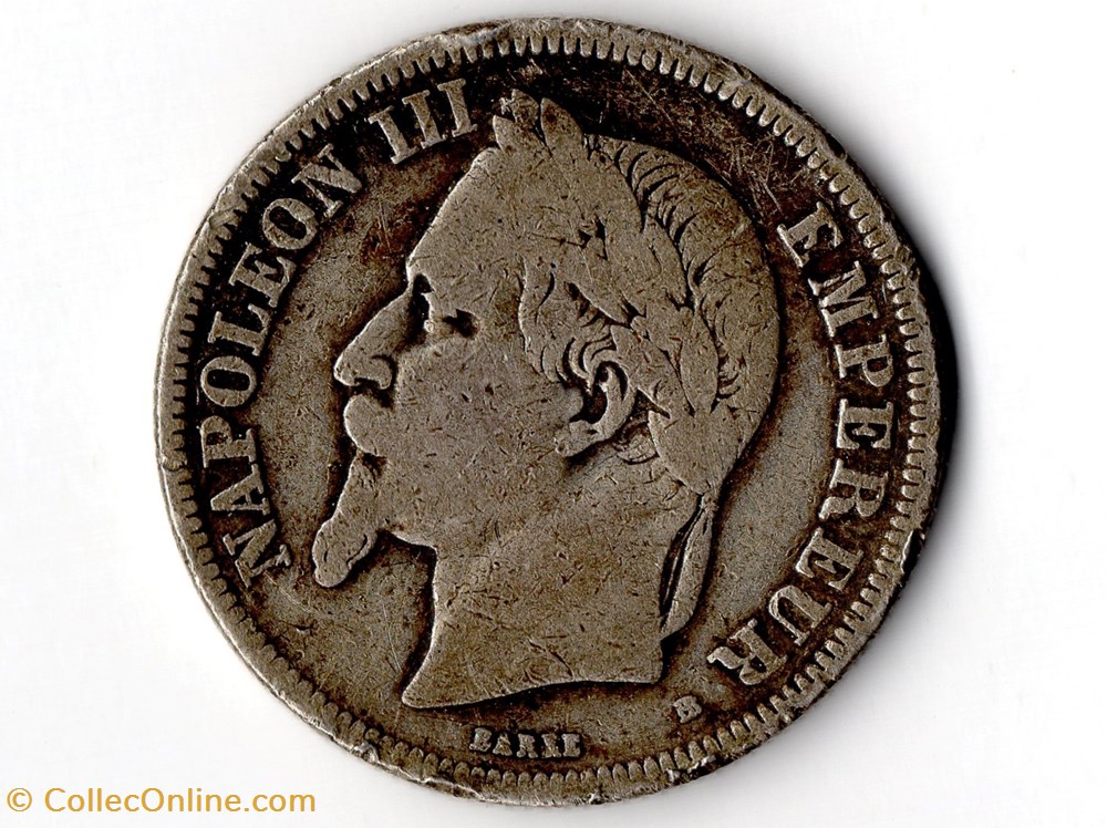 2 francs Napoléon III, tête laurée monnaie france moderne 2 francs napoleon iii tete lauree