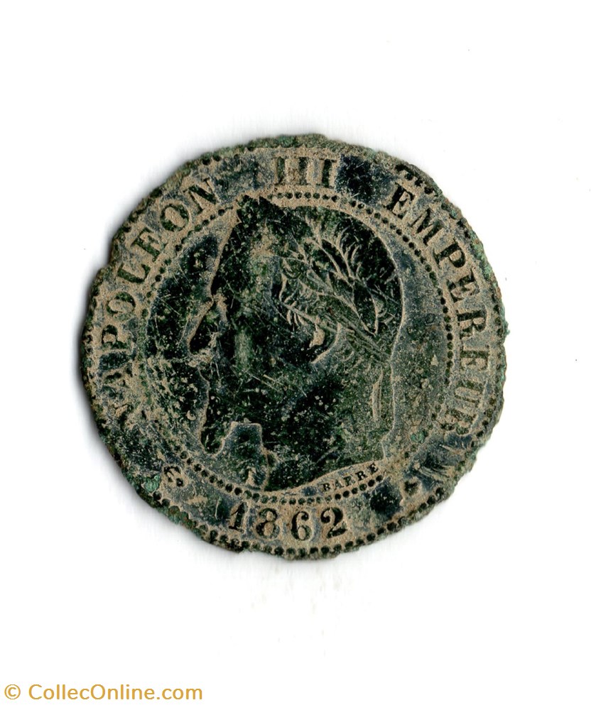 2 centimes Napoléon III, tête laurée monnaie france moderne 2 centimes napoleon iii tete lauree