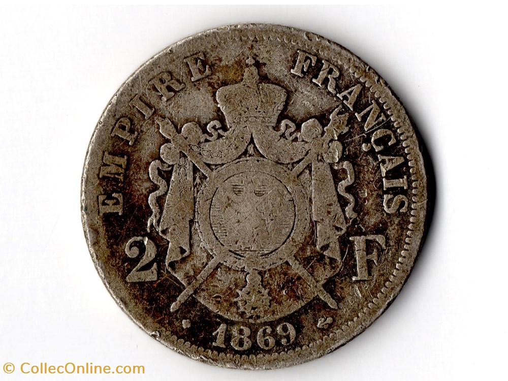 2 francs Napoléon III, tête laurée monnaie france moderne 2 francs napoleon iii tete lauree