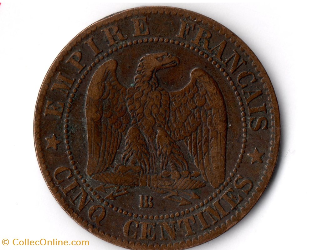 5 centimes Napoléon III, tête laurée monnaie france moderne 5 centimes napoleon iii tete lauree