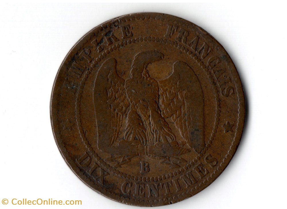 10 centimes Napoléon III, tête nue monnaie france moderne 10 centimes napoleon iii tete nue